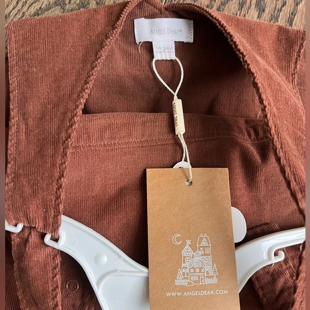 Angel dear 18-24 months baby corduroy brown overall pants